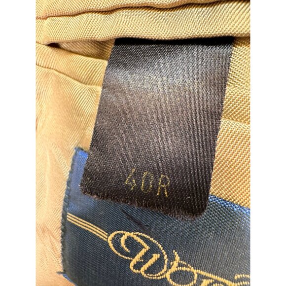 Vintage Woff by Farah Wool Preppy Blazer Size 40R Beige Checkered Pattern - Picture 4 of 11